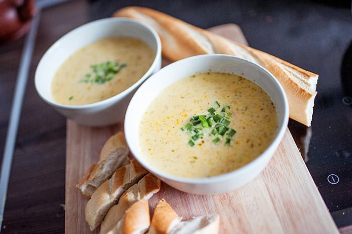 крем суп с плавленным сыром 